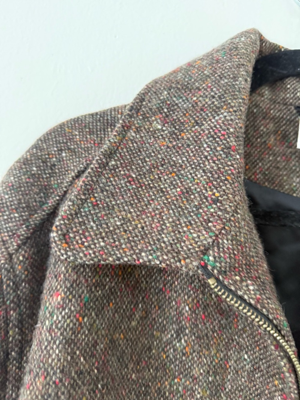 Vintage Peter James Men's XL Brown Wool Cashmere Zip-Up Jacket Sweater Luxury - Picture 5 of 16